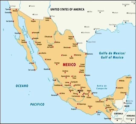 Karte Navi mieten Mexiko